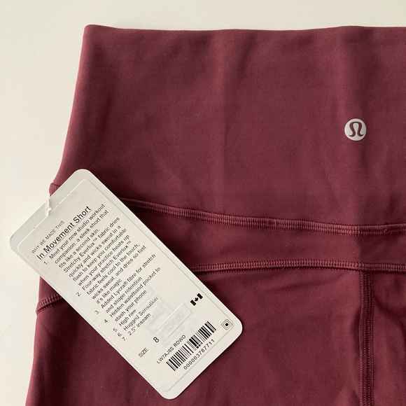 🆕 Lululemon In Movement Short 2.5", Size 8, Brand New - Picture 2 of 5